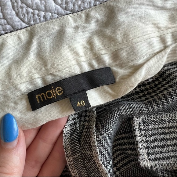 Maje - Pochy Plaid Pants - Gray - Picture 7 of 15